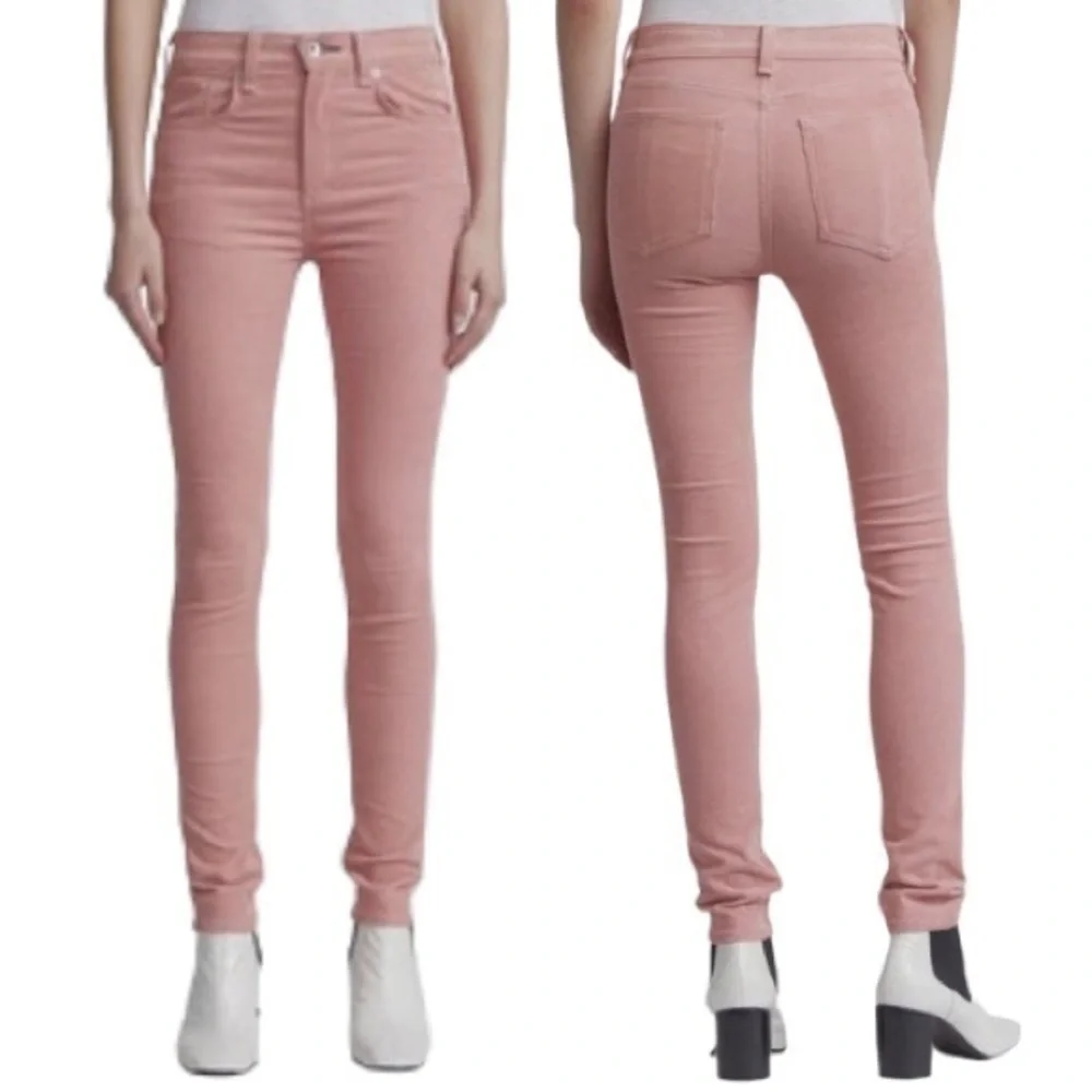rag & bone Pink High Rise Skinny Corduroy Pants 24 - Picture 2 of 13